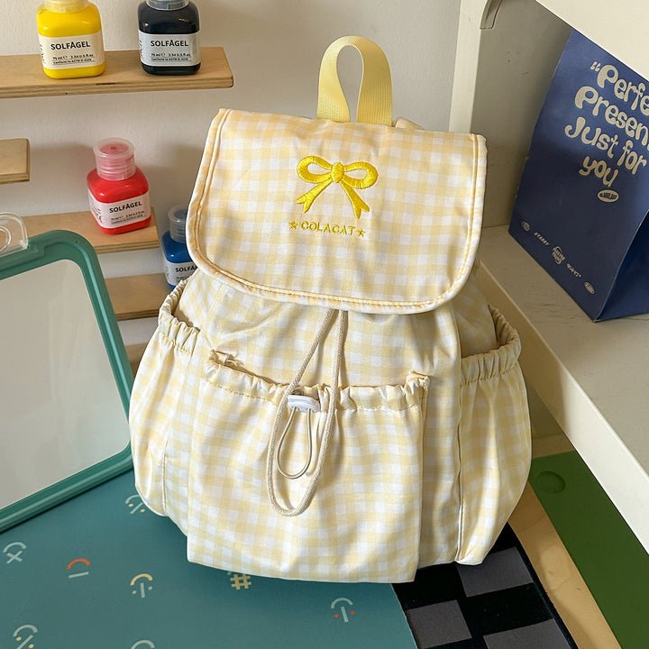 Cute Checked Patterned Drawstring Backpack Stornfield