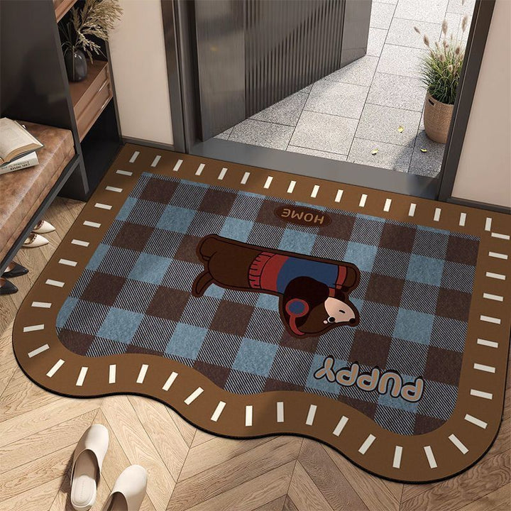 Playful Cartoon Dog-Themed Area Mat