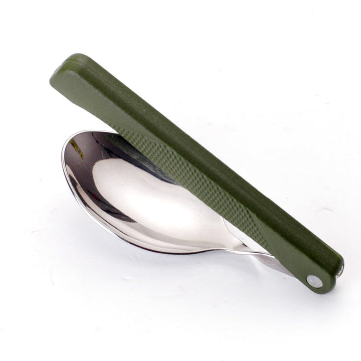 compact folding camping cutlery set with high-grade stainless steel utensils and tactical nylon pouch Stornfield