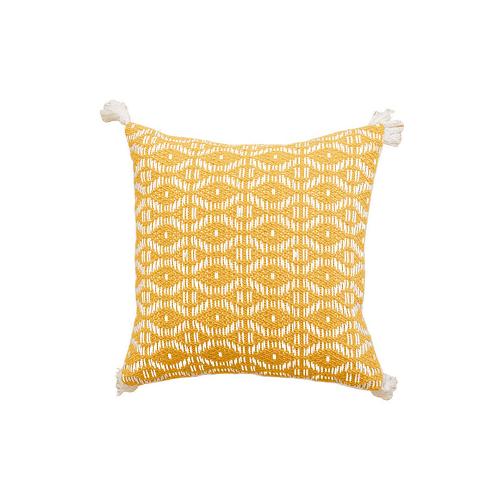 Worn Fringe Striped Decorative Pillow