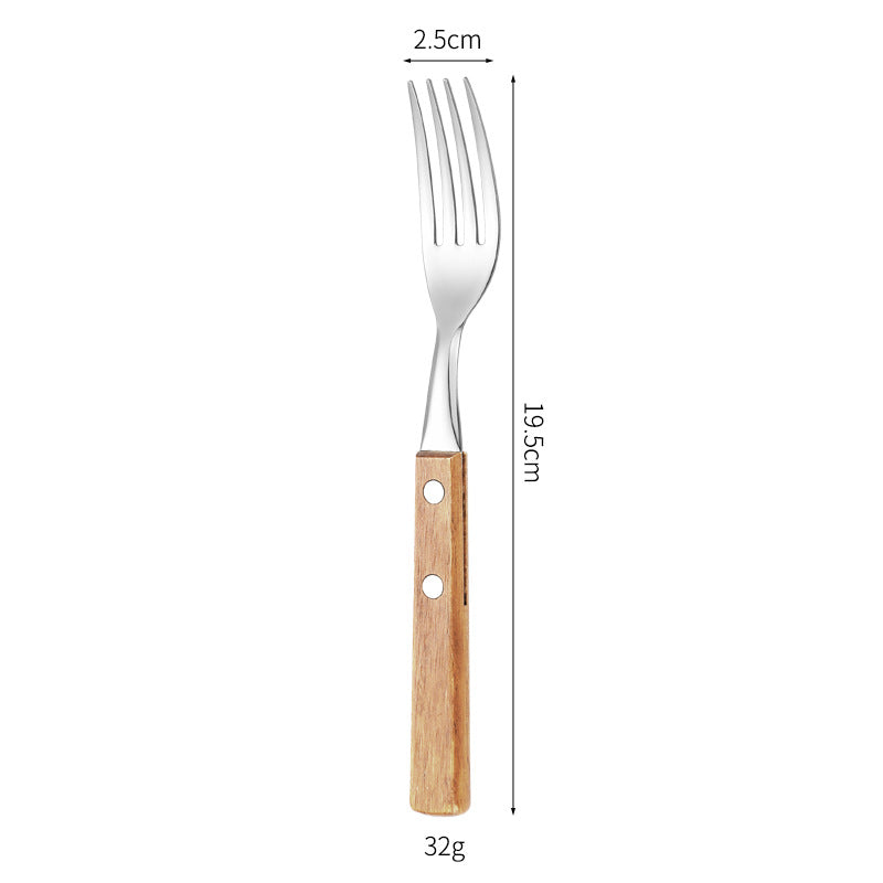 Dessert spoon with ergonomic wooden handle Stornfield