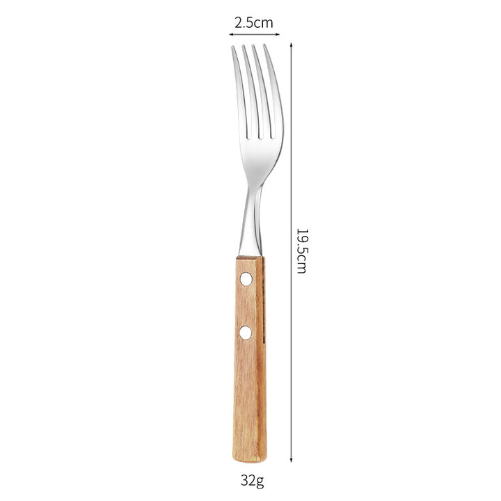Dessert spoon with ergonomic wooden handle Stornfield