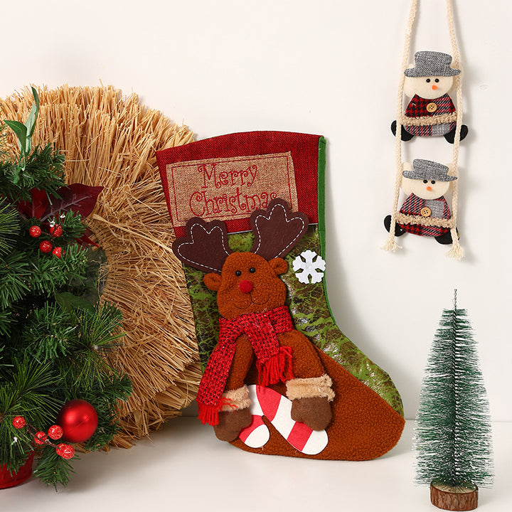 Festive Christmas stocking with loving Santa motifs Stornfield