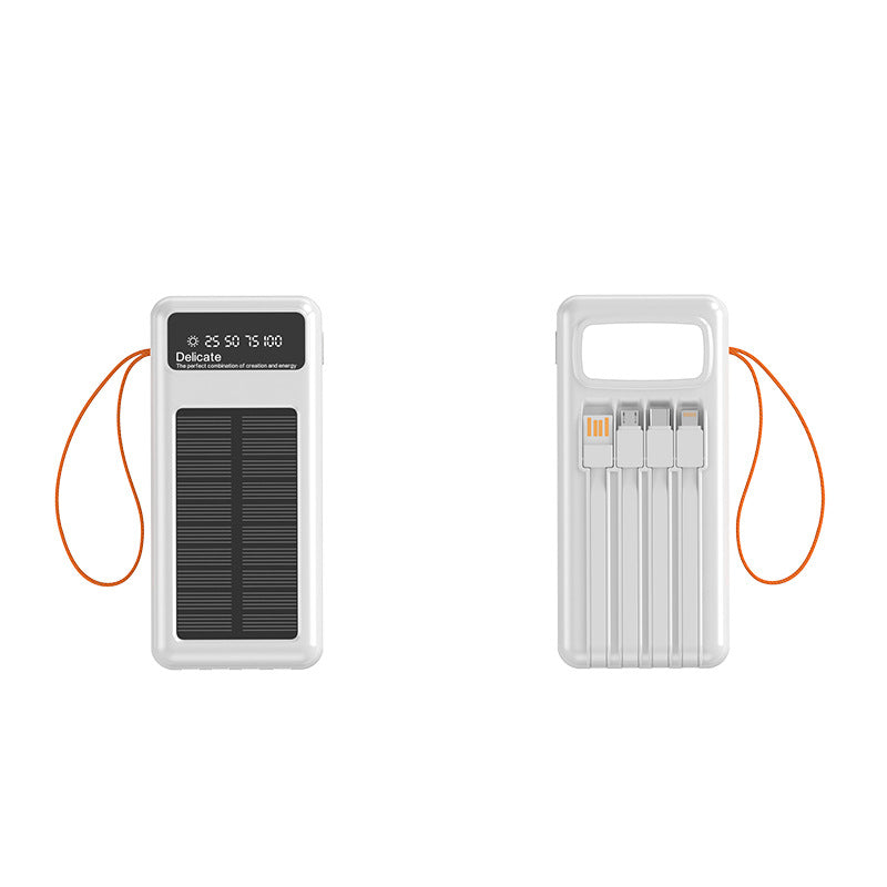 Solar Powerbank with Integrated Charging Cables and Digital Display Stornfield