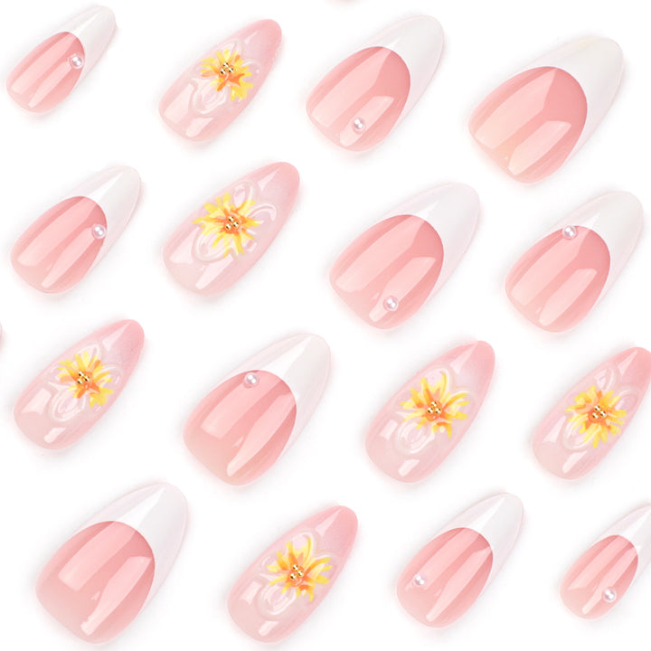 Artistic Stiletto Nails with Floral Accents Stornfield