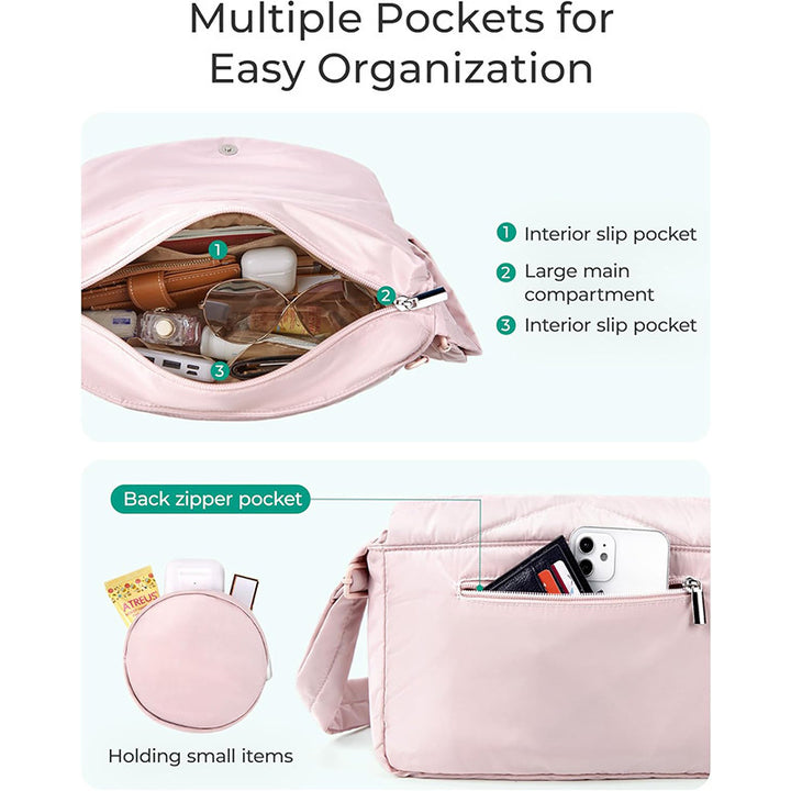 Multifunctional shoulder bag with removable cosmetic pouch Stornfield