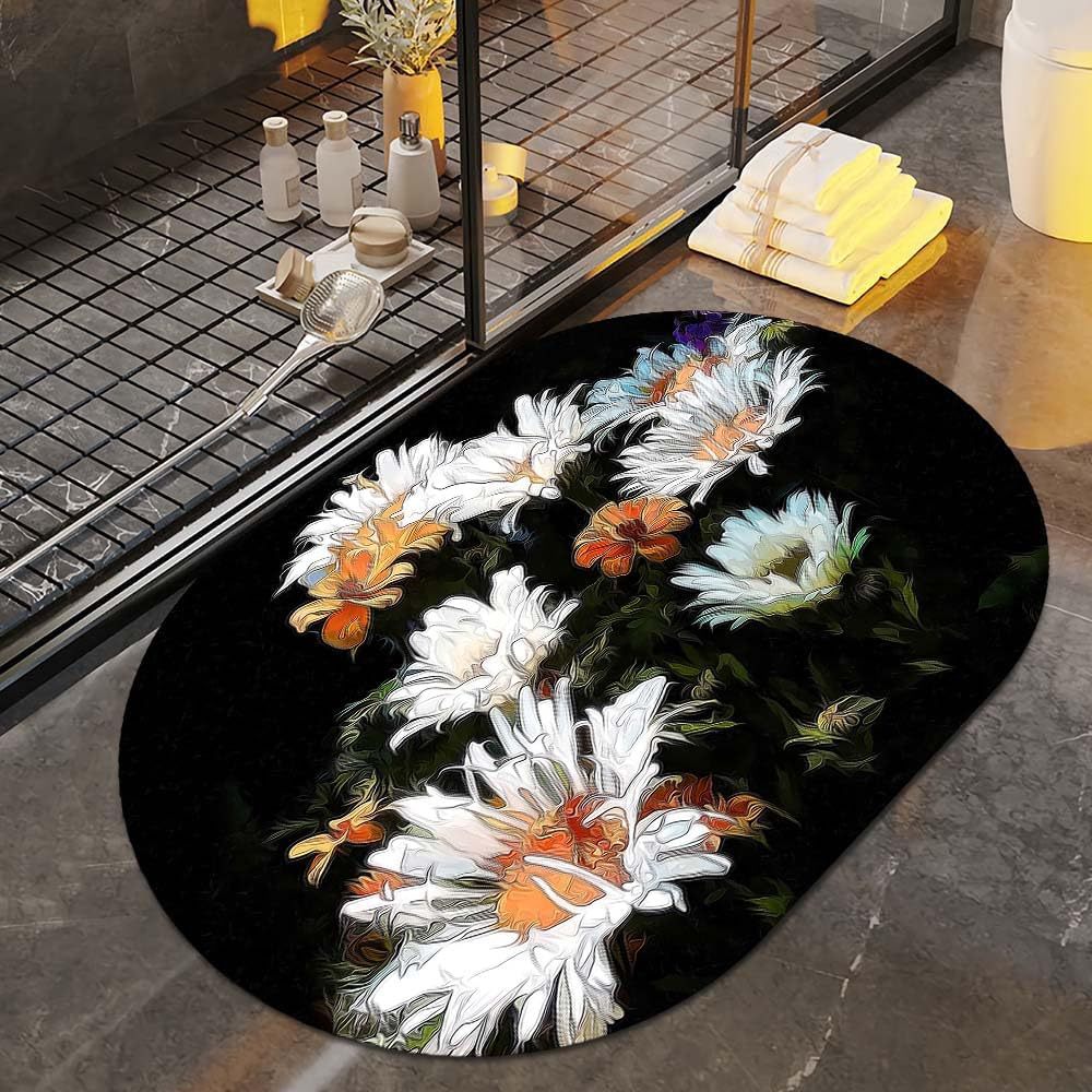 Floral Art Bath Rug Stornfield