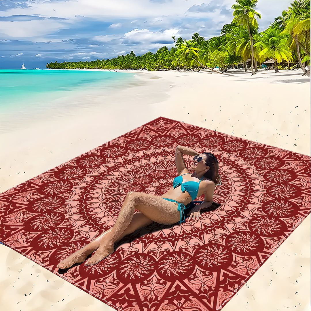 Mandala Design Beach Mat Stornfield