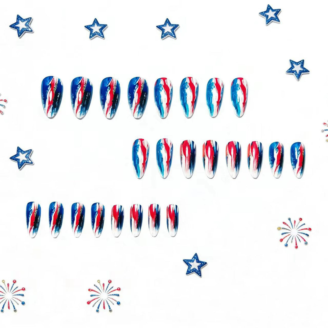 Artificial Nail Art with Abstract Color Design Stornfield