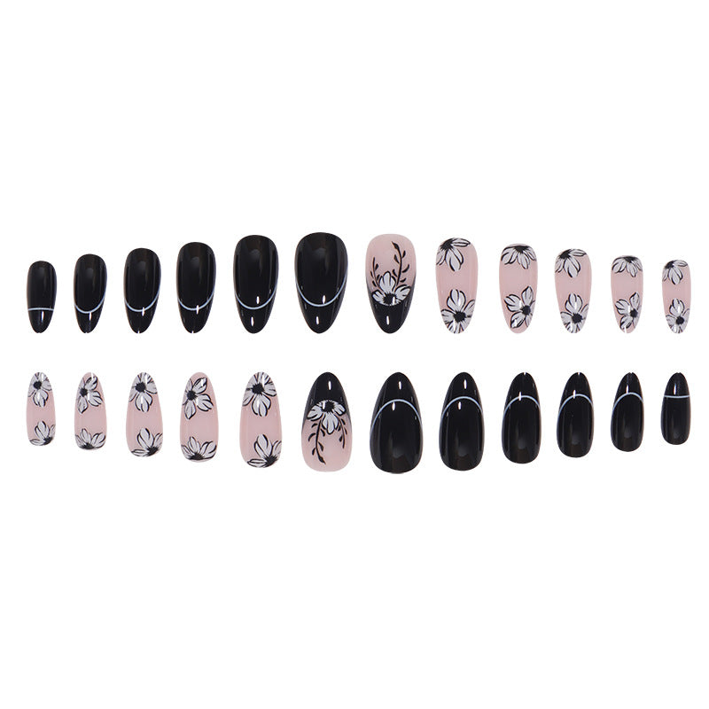 Floral-Design Stiletto Press-On Nails Stornfield