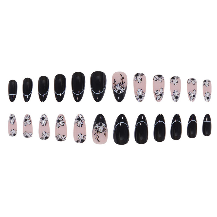 Floral-Design Stiletto Press-On Nails Stornfield
