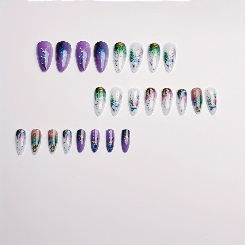 Artificial nails with maritime underwater motif Stornfield