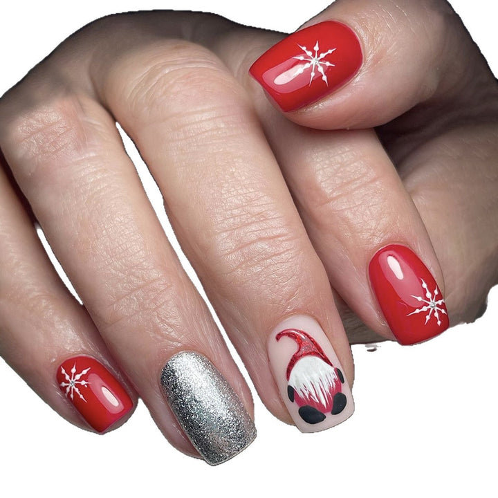 Artificial nail set with festive Christmas design Stornfield