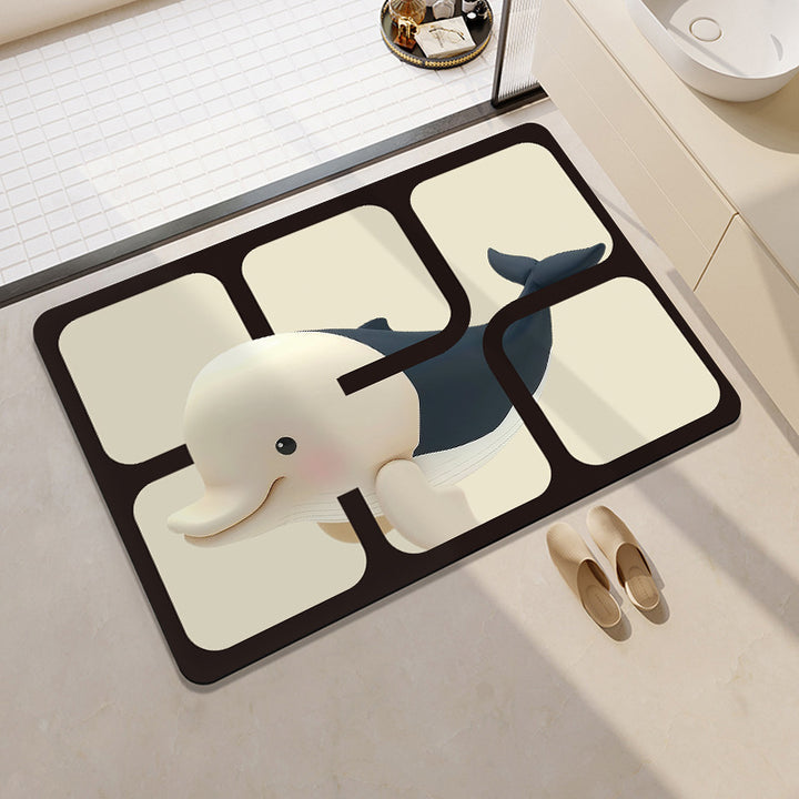 Mermaid-Themed Memory Foam Bath Mat Stornfield