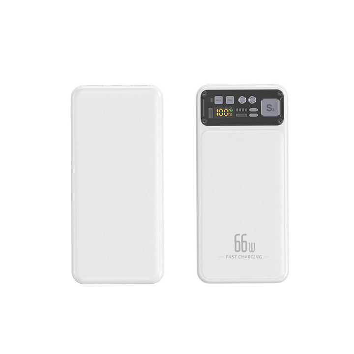 Power bank with integrated cable system and digital charging display Stornfield