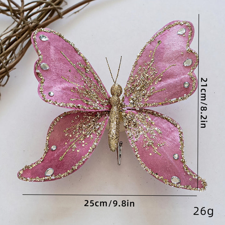 Elegant butterfly hair clips with glitter and rhinestones Stornfield