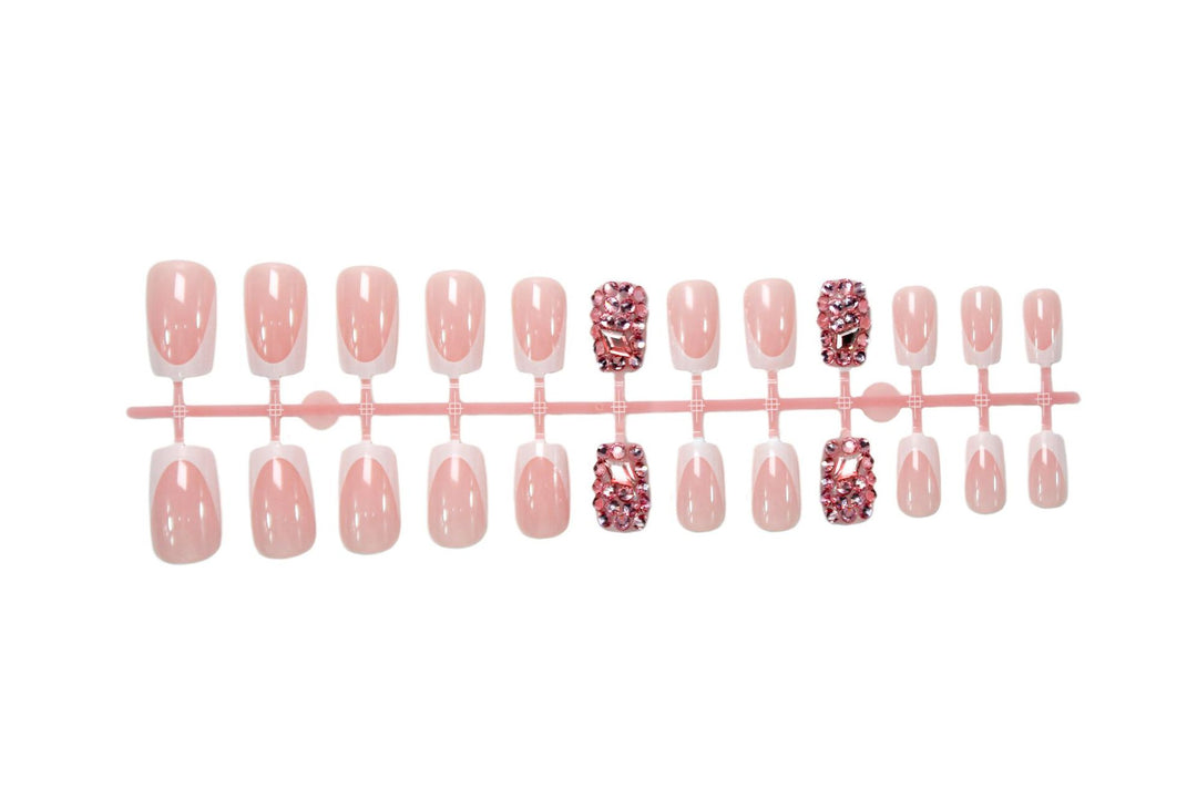 Artificial nail set with glamorous rhinestone decorations Stornfield
