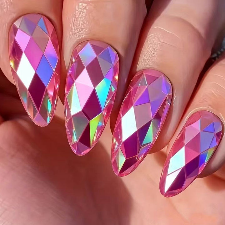 Eye-catching 3D art nails in crystal design Stornfield
