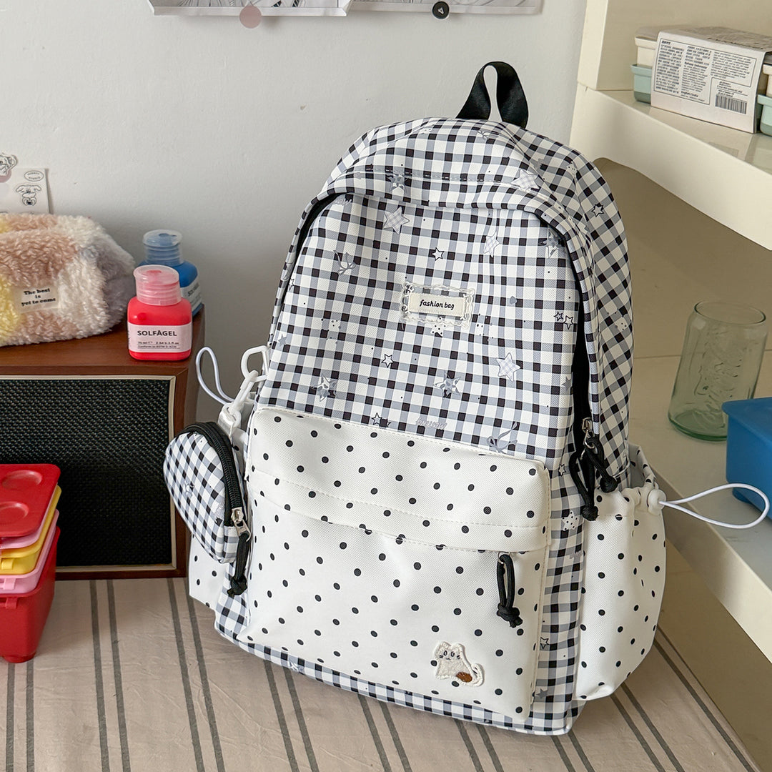 Stylish Checks Print Casual Backpack Stornfield