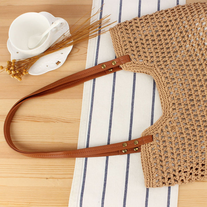 Large Shoulder Bag Made from Handwoven Natural Material Stornfield