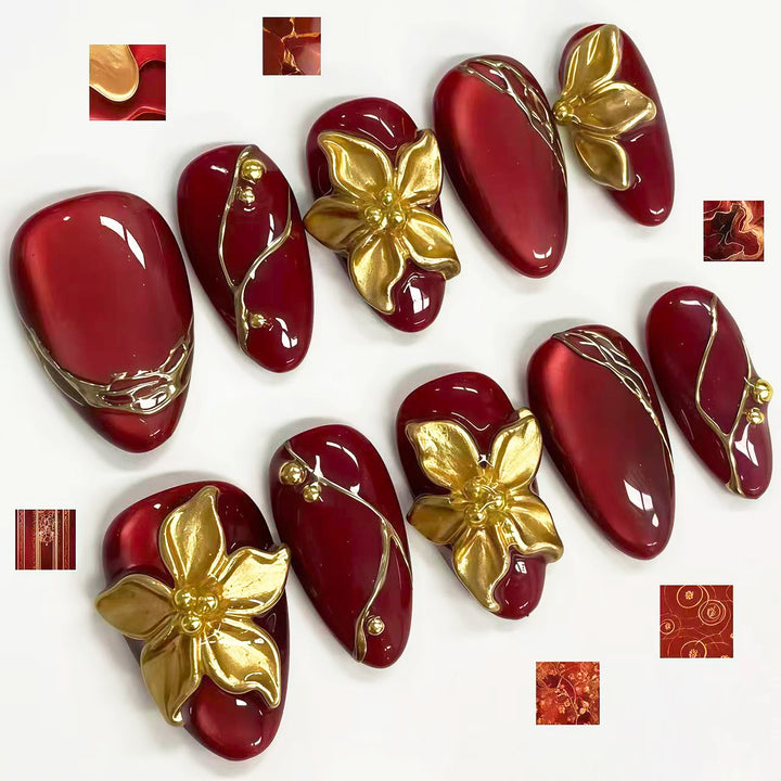 Luxury Floral Design Press-On Nail Kit