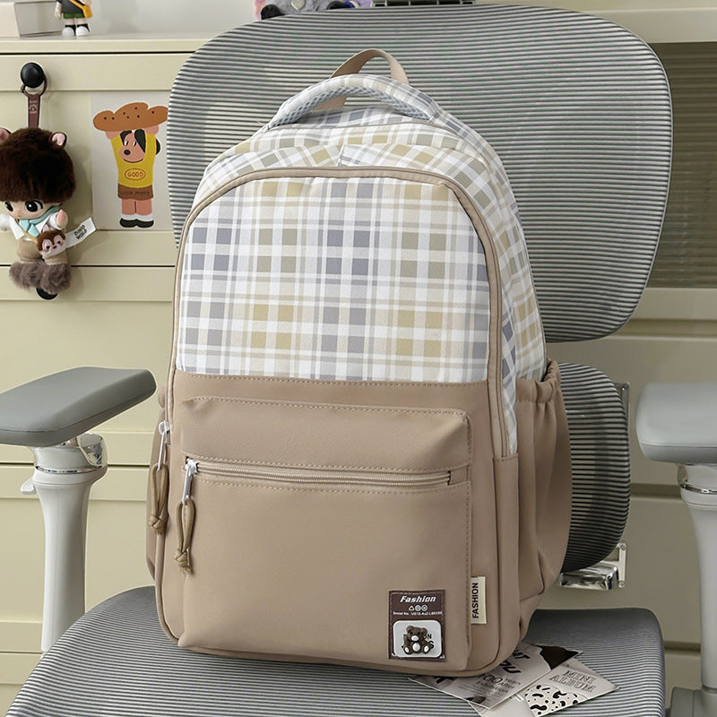 Stylish Plaid Design Backpack Stornfield