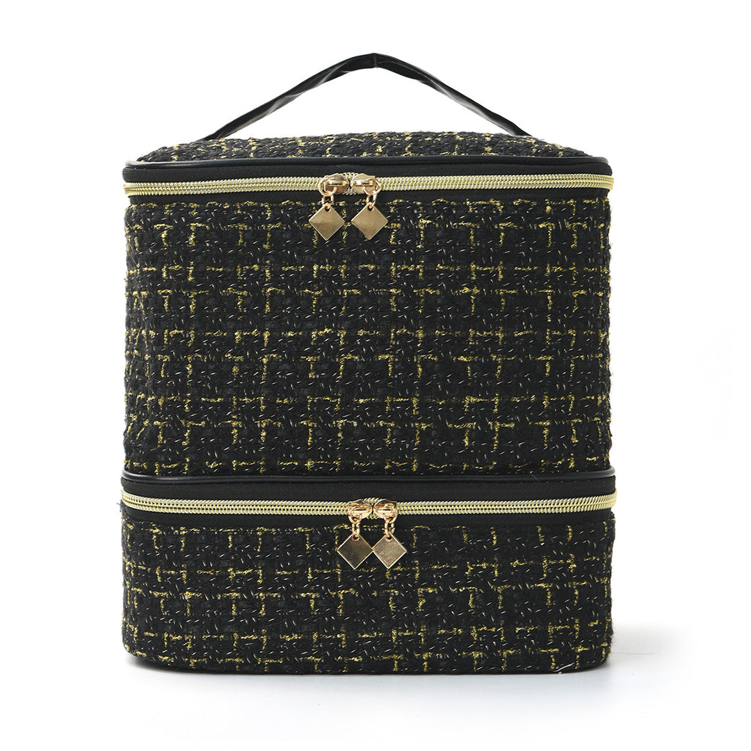 Cosmetic organizer bag with elegant fabric Stornfield