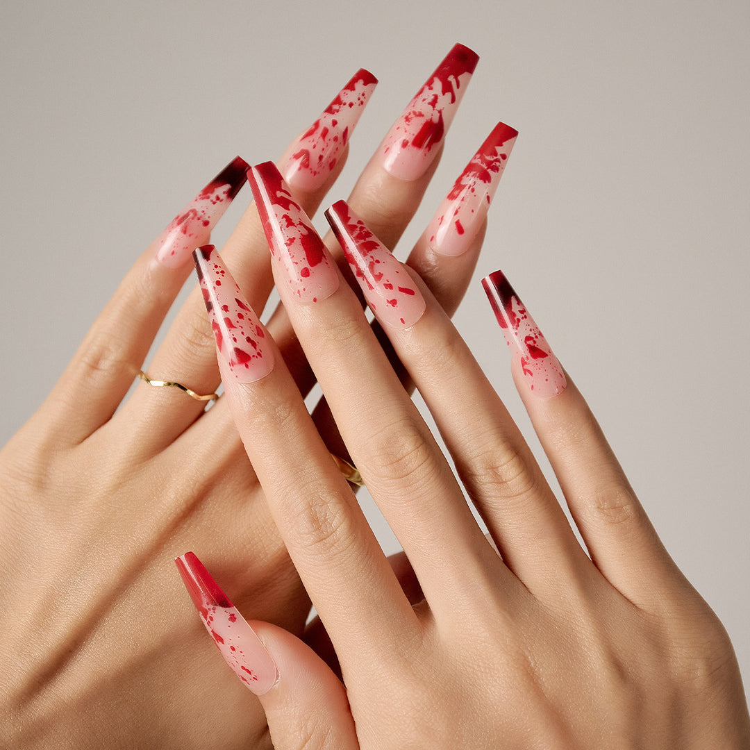 Artistic Blood Splatter Press-On Nails Stornfield