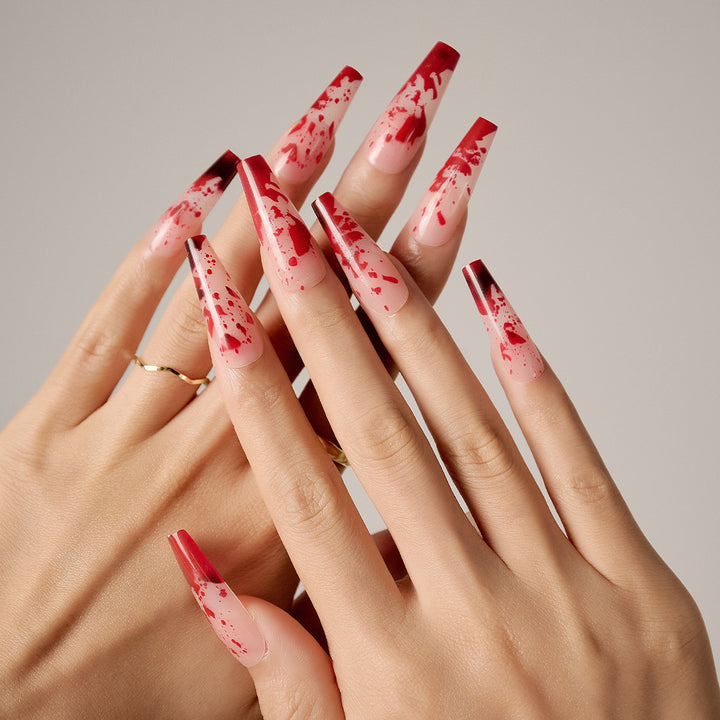 Artistic Blood Splatter Press-On Nails Stornfield