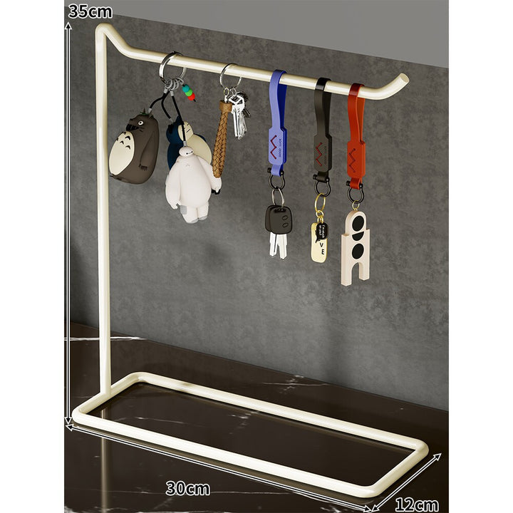 Desktop Keychain Organizer Stand Minimalist Metal Hanging Key Holder Rack