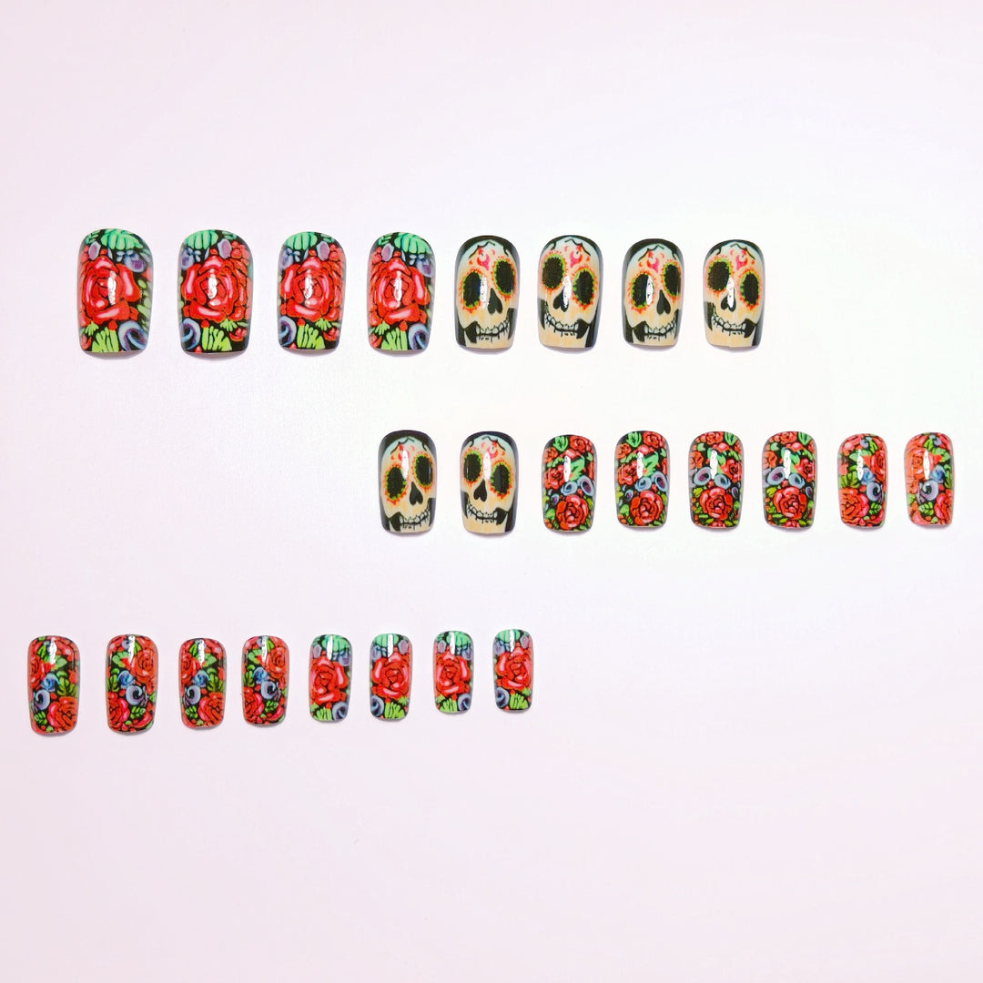 Art nail set with Vibrant Skull design Stornfield