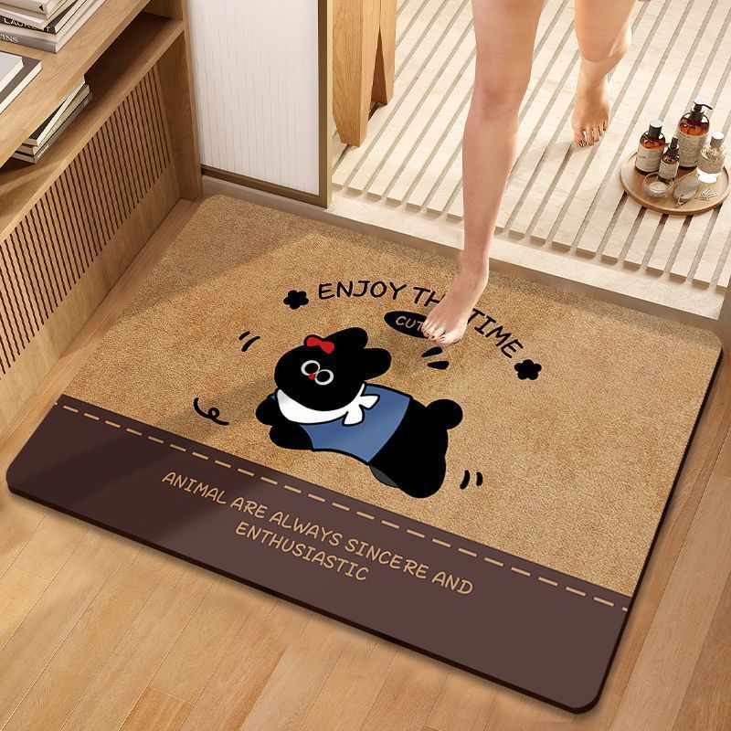 Cute Dog-Themed Decorative Bathroom Mat