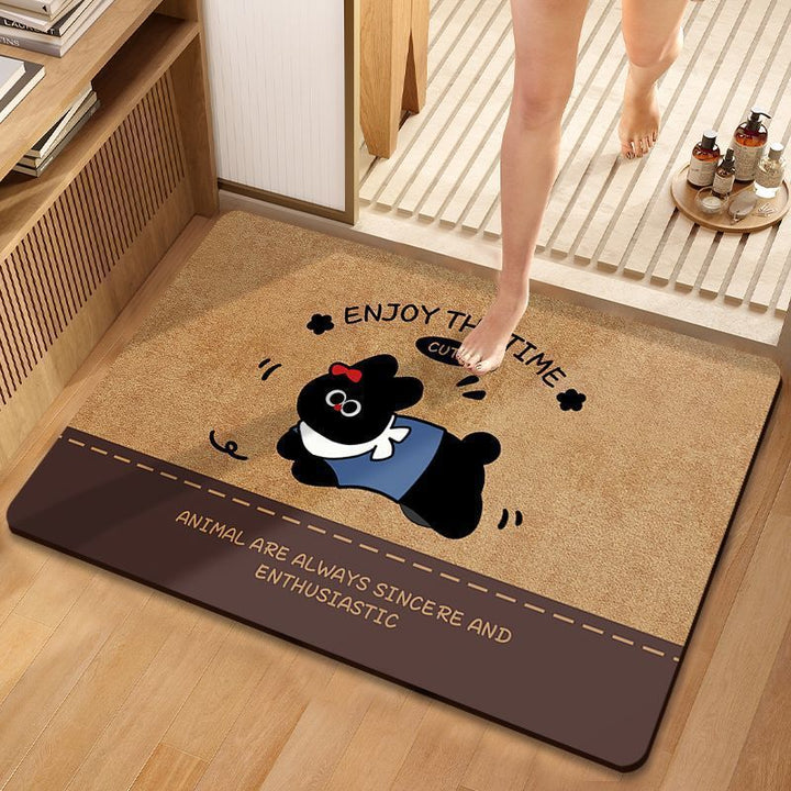 Cute Dog-Themed Decorative Bathroom Mat