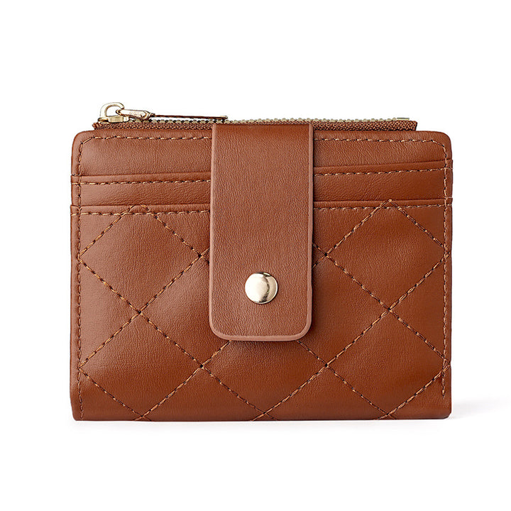 Quilted Leather Zip Wallet