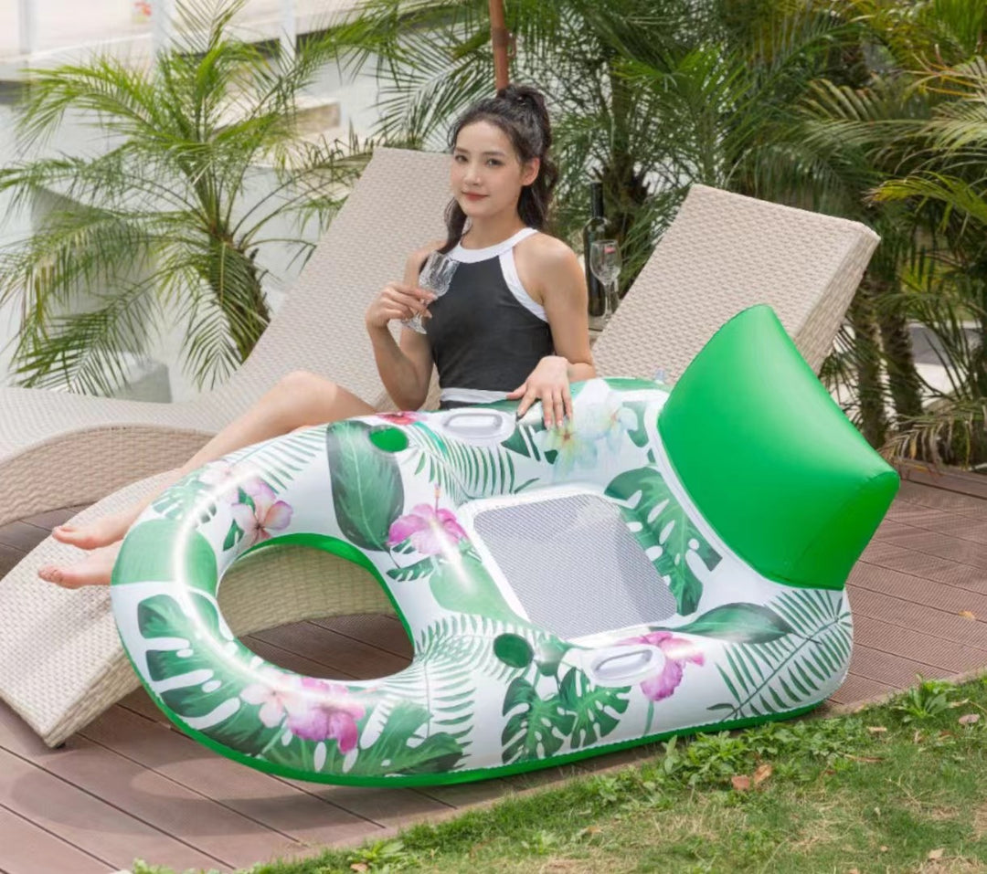 Women's Inflatable Comfort Pool Lounger with View Window Stornfield