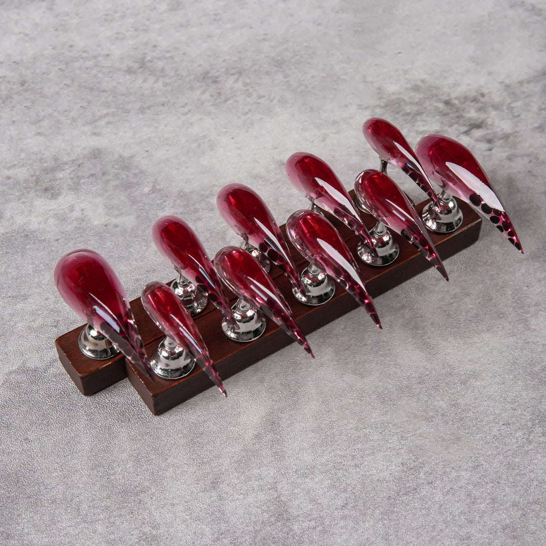 Artistic Stiletto Press-On Nails with Glossy Finish