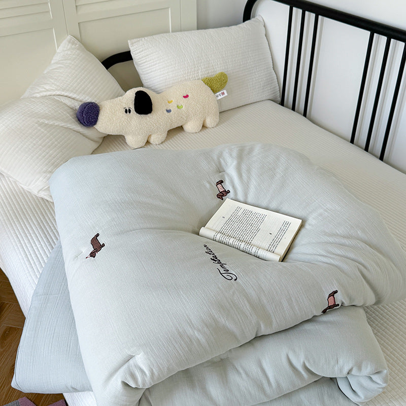 Foldable futon mattress topper with soft microfiber & dog application