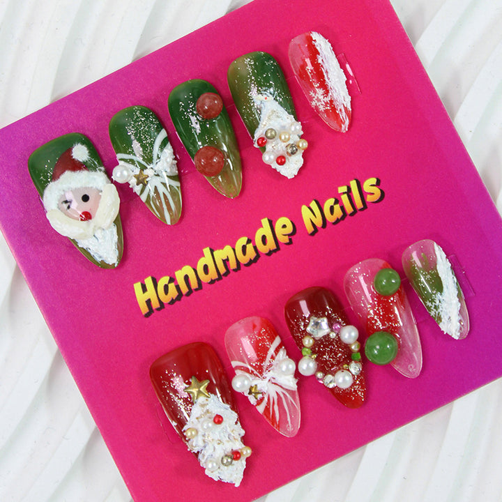 Artificial nails with festive Christmas design Stornfield