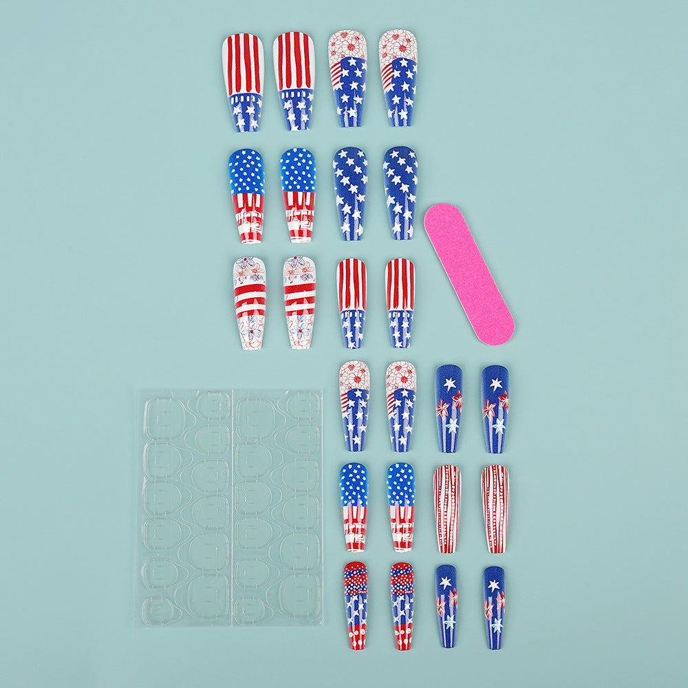 Creative Nail Art Artificial Nails in Patriotic Design Stornfield
