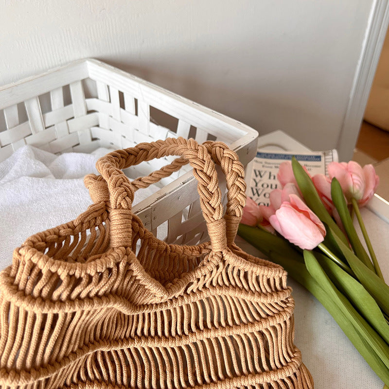 Handmade basket bag with braided design Stornfield
