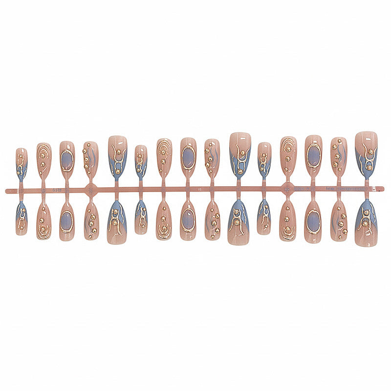 Artistic Metallic Press-On Nail Set Stornfield