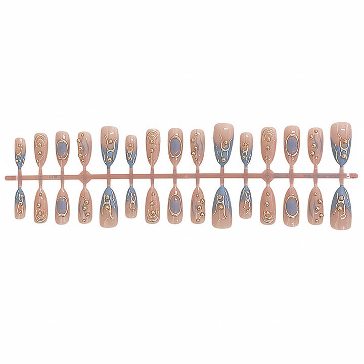 Artistic Metallic Press-On Nail Set Stornfield