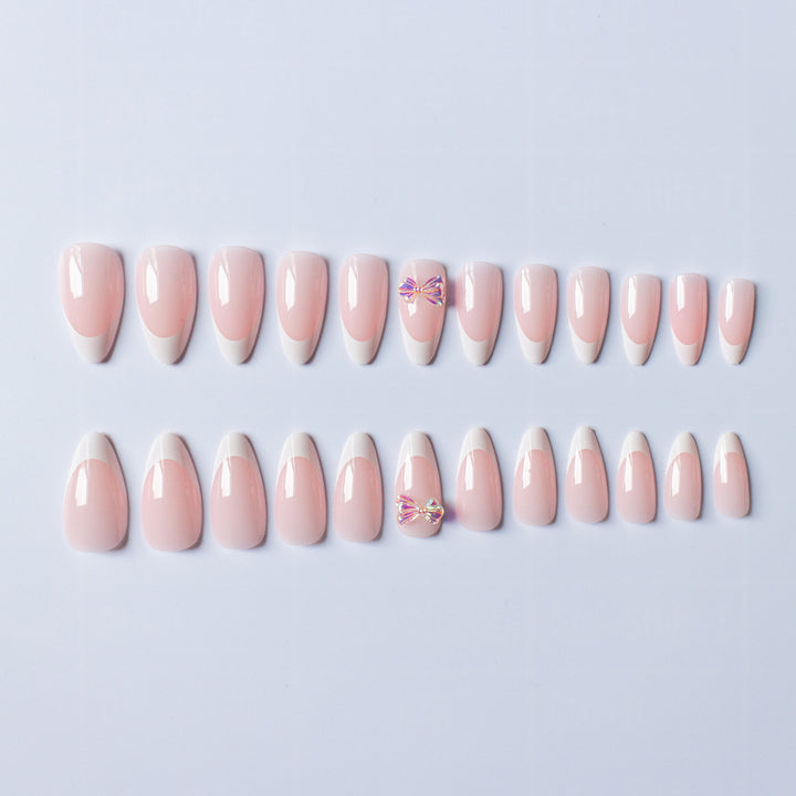 Elegant French Tip Acrylic Nail Art Set