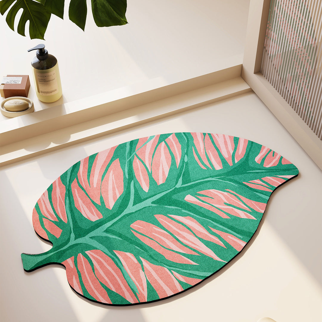 Artistic Leaf-Shaped Area Rug