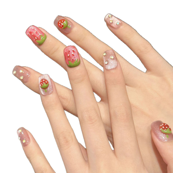 Strawberry-Themed Nail Art Set