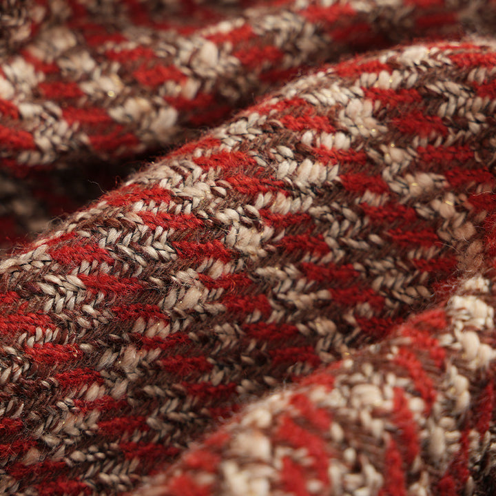 Structured tweed beret with teddy ribbon and pompom application Stornfield