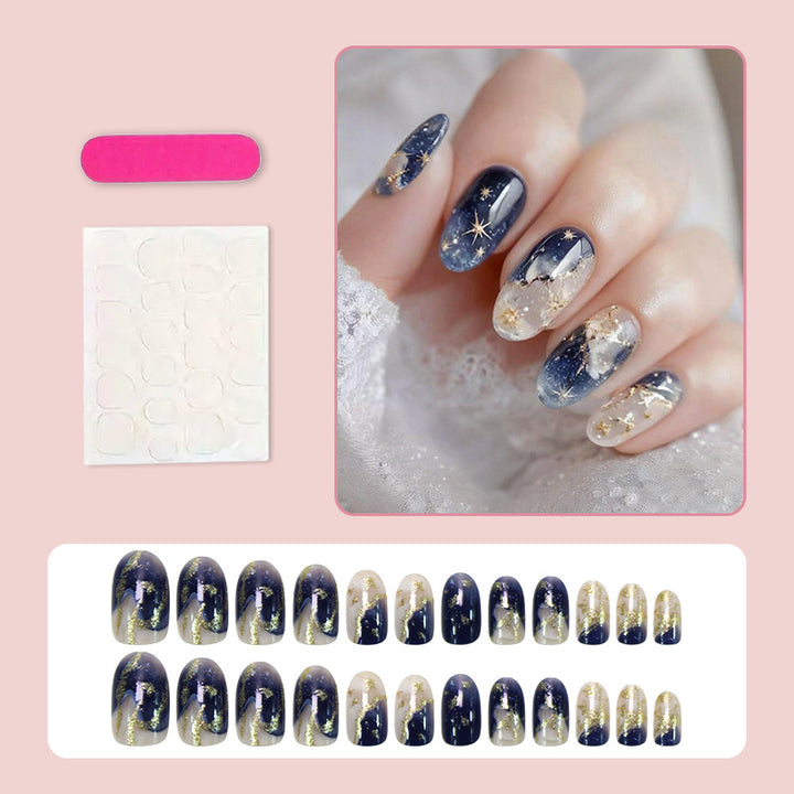 Acrylic nail set with glamorous star and glitter details Stornfield