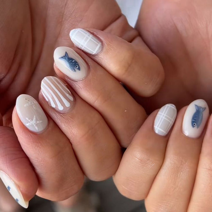 Artistic Marine-Themed Nail Art Stornfield