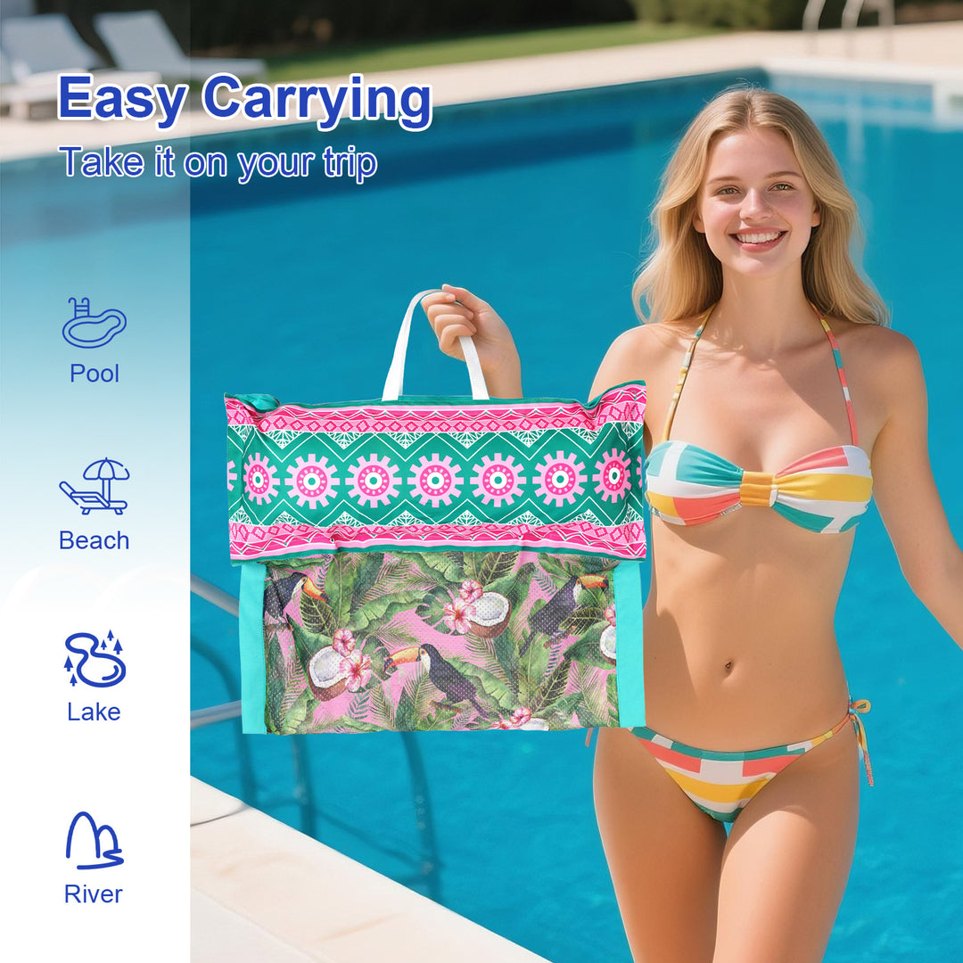 Women Inflatable Relaxation Lounge Chair with Colorful Plant Pattern Stornfield