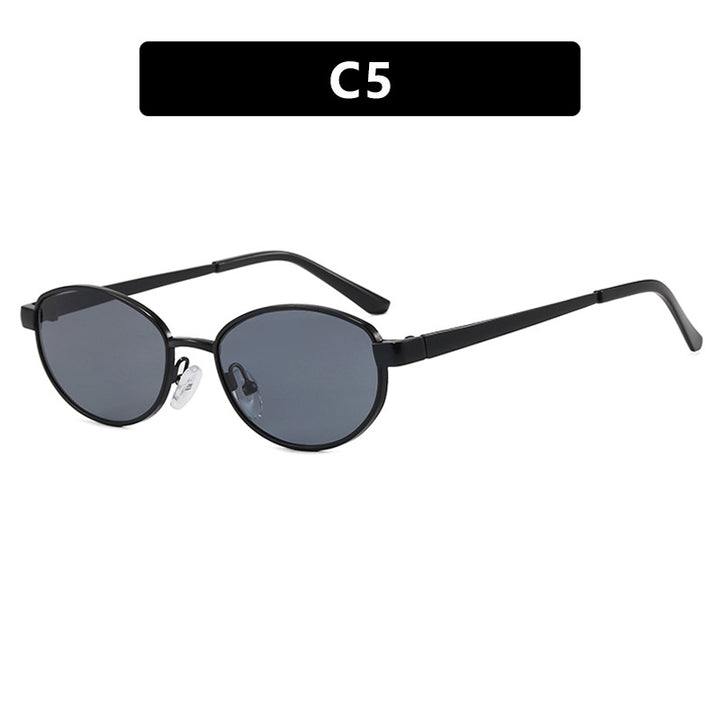 Women's fashionable sunglasses in an elegant oval design with a high-quality metal frame Stornfield